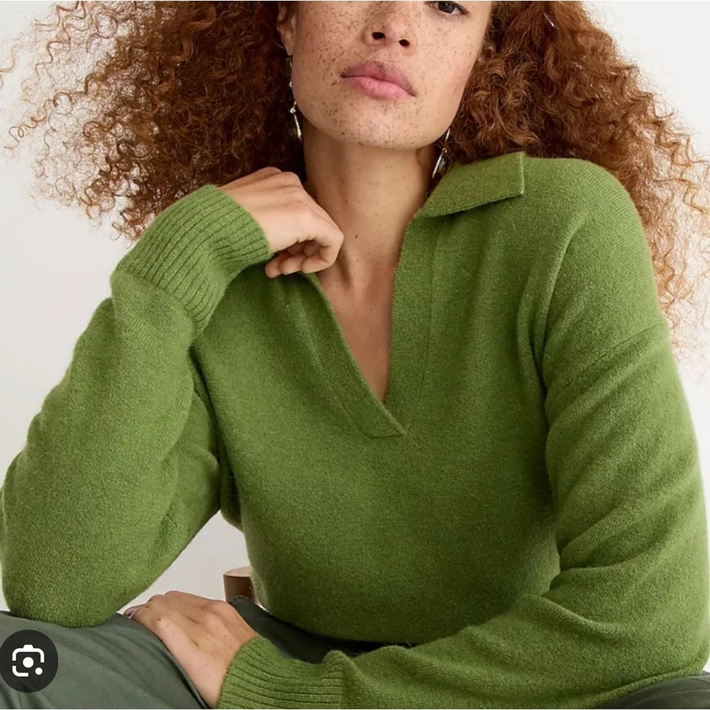 NWOT J Crew Collared Wool V Neck Sweater
